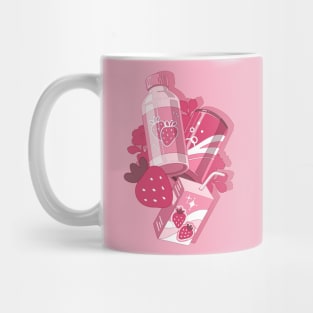 The cute pink set ofthe delecious strawberry drinks Mug